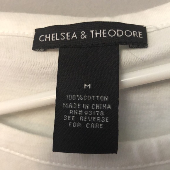 Chelsea and Theodore Peplum Embroidered Floral White Top Size Medium - Picture 3 of 4